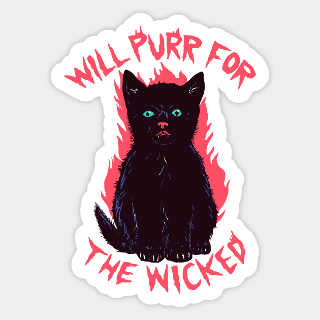 Wicked Kitten Sticker by Hillary White Rabbit